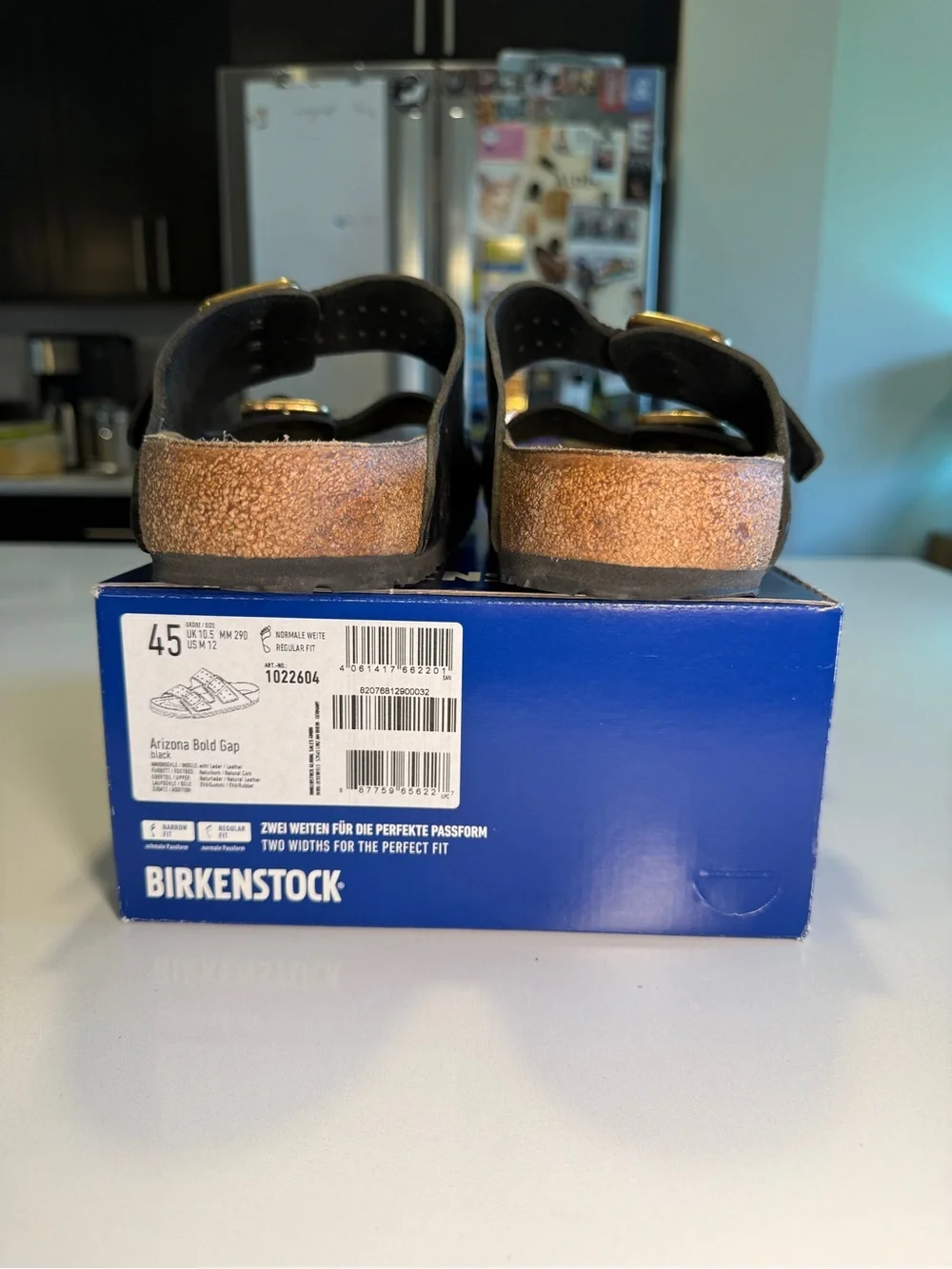 BIRKENSTOCK - Arizona Bold Gap Sandals in Black and Gold - Men’s Size EU 45
